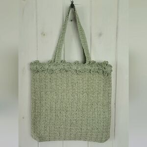 Straw Large Floral Top Trim Tote Handbag